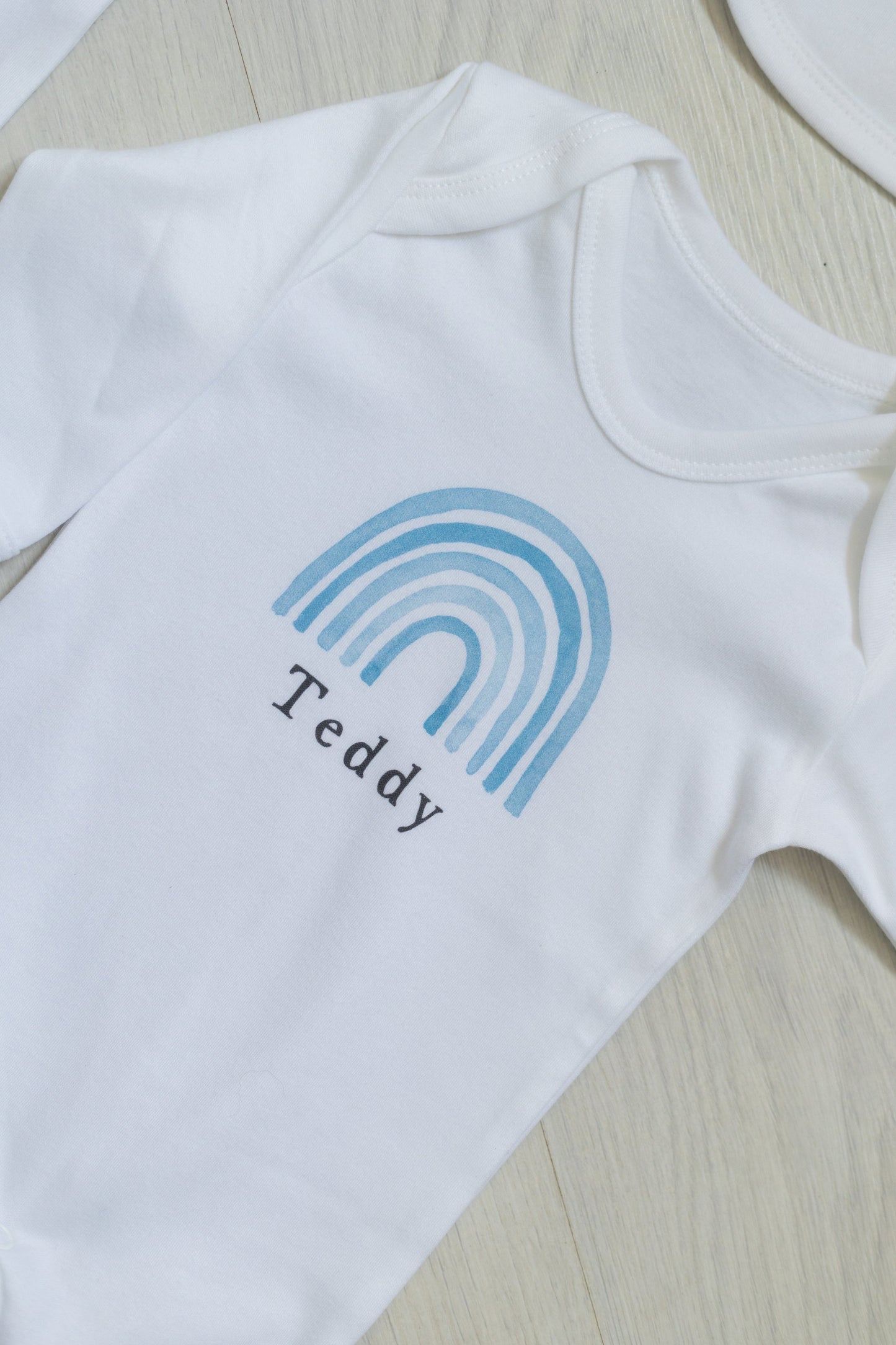 New Baby Gift Set - Blue Rainbow Design