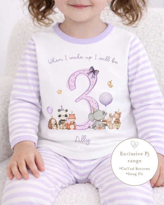 Personalised Birthday Pyjamas Woodland Party Design