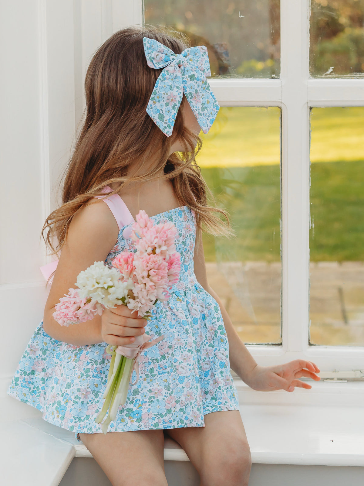 'Betsy' floral bow back bloomer set - Rose & Albert