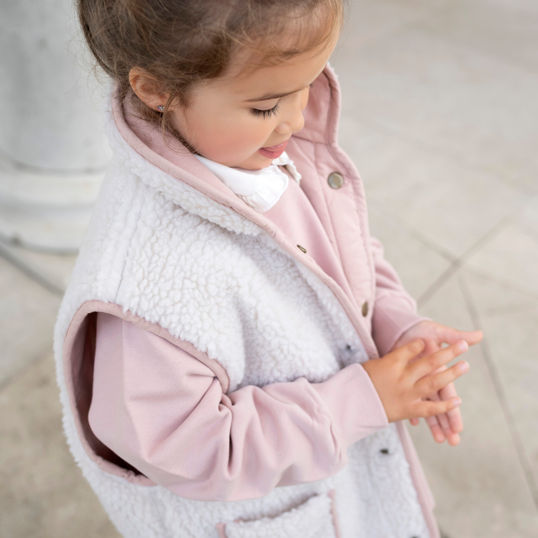 *PRE-ORDER* Reversible Teddy Body Warmer - Dusky Pink