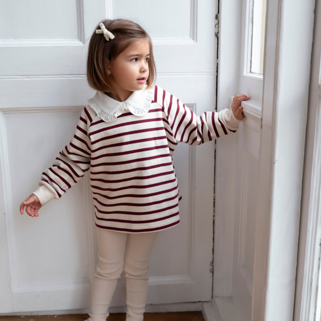 *PRE-ORDER* Cotton Sweatshirt - Maroon Stripe