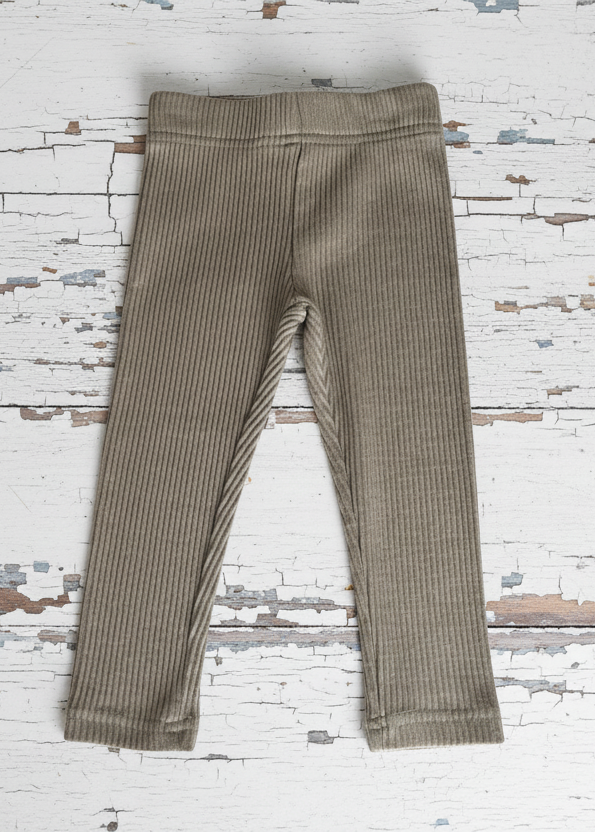 Ribbed Leggings in Beige