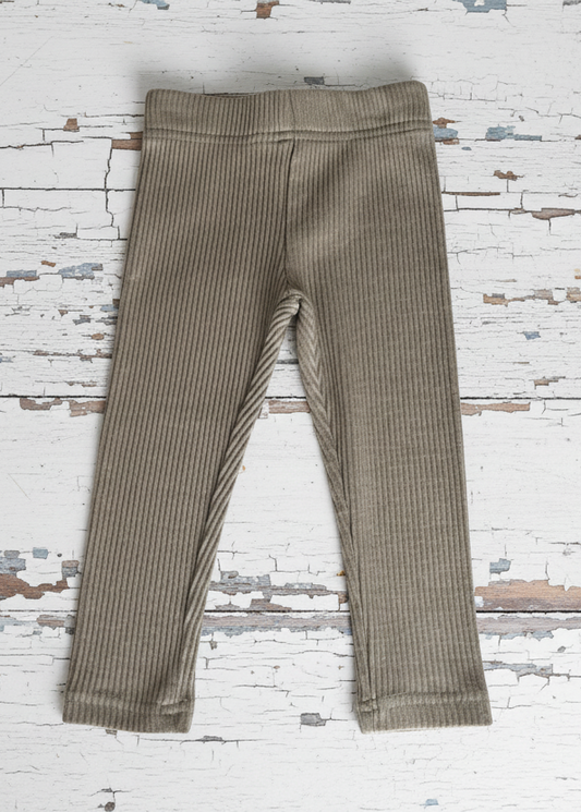 Ribbed Leggings in Beige