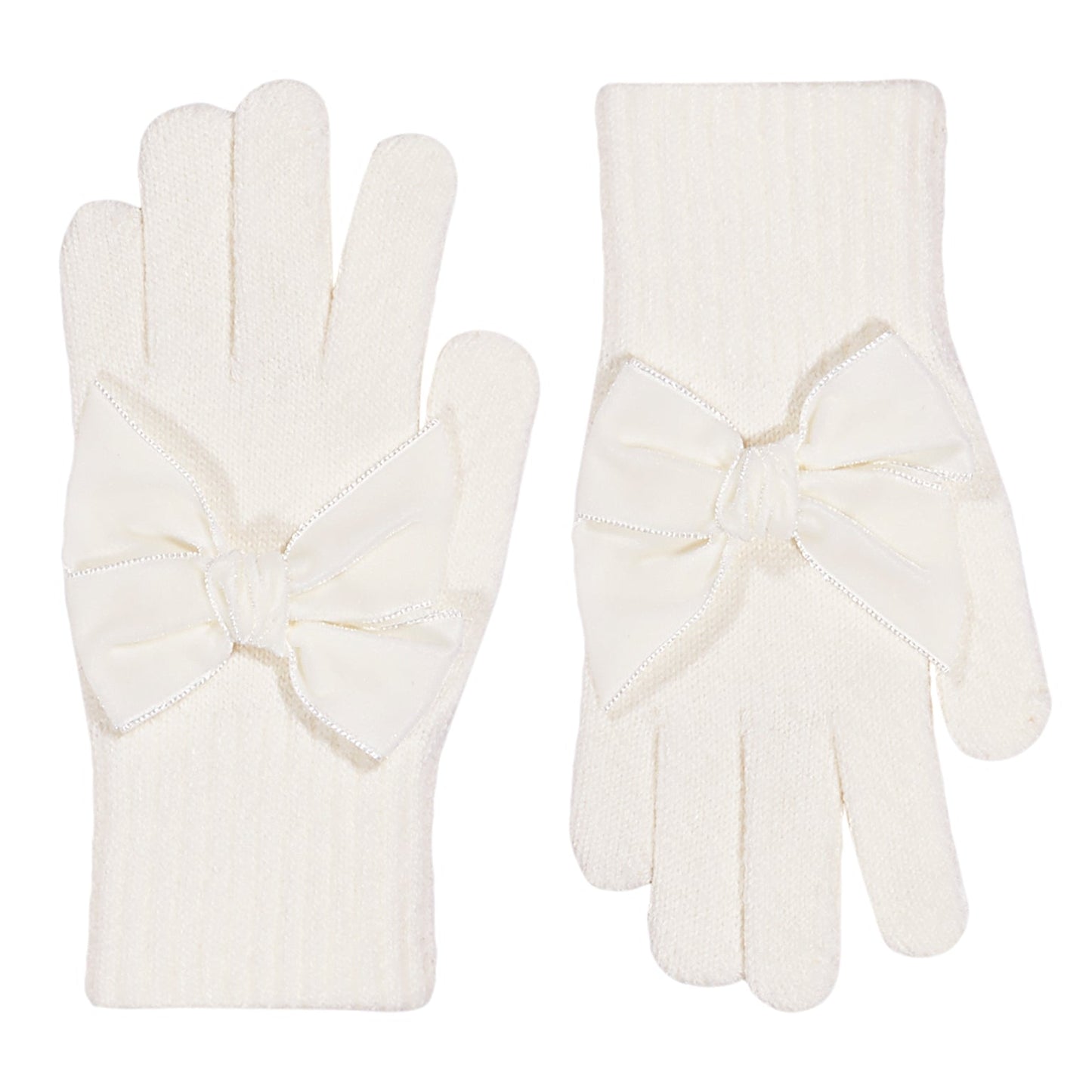 Condor Cream gloves with velvet bow - Rose & Albert