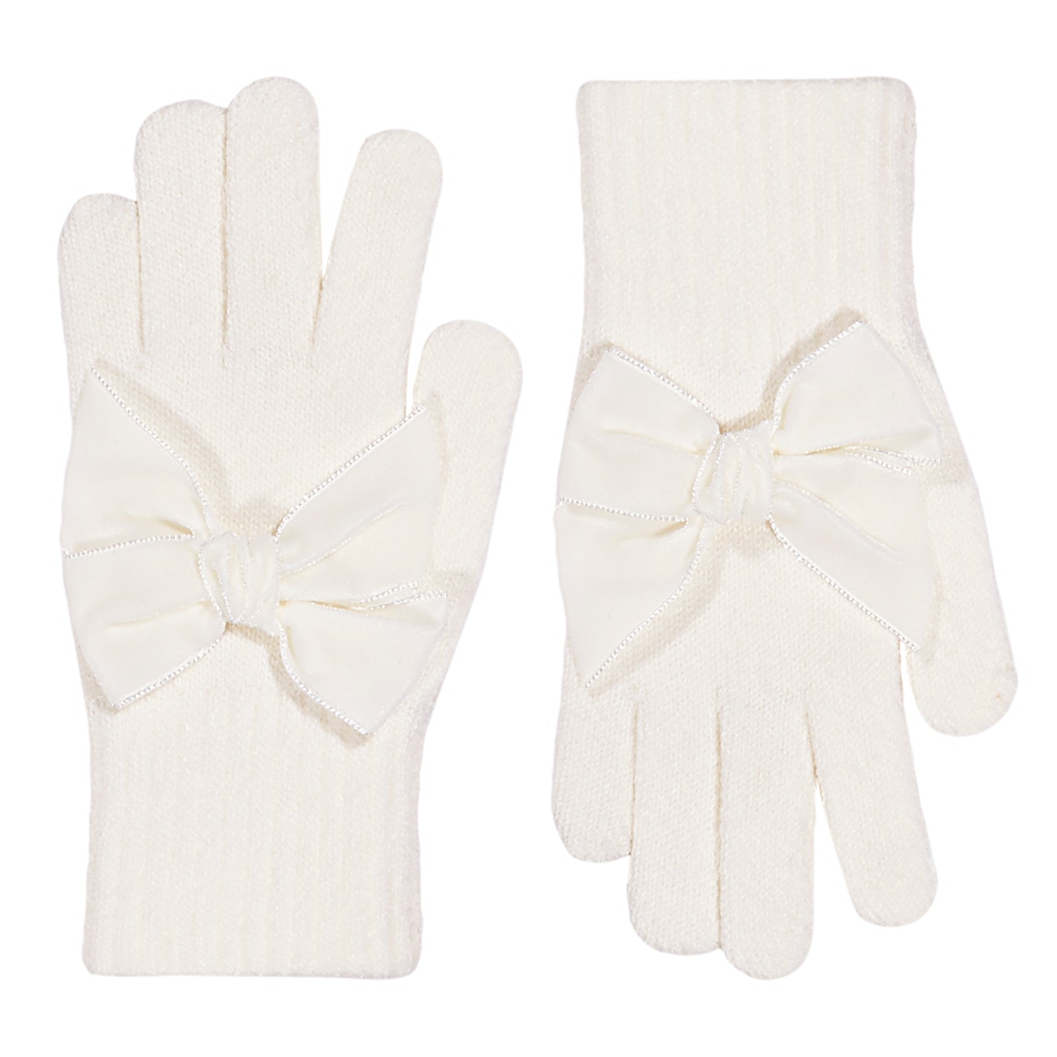 Condor Cream gloves with velvet bow - Rose & Albert
