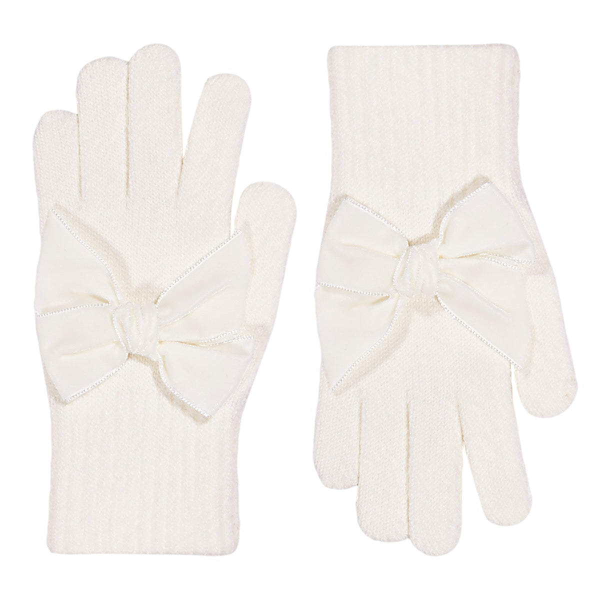 Condor Cream gloves with velvet bow - Rose & Albert
