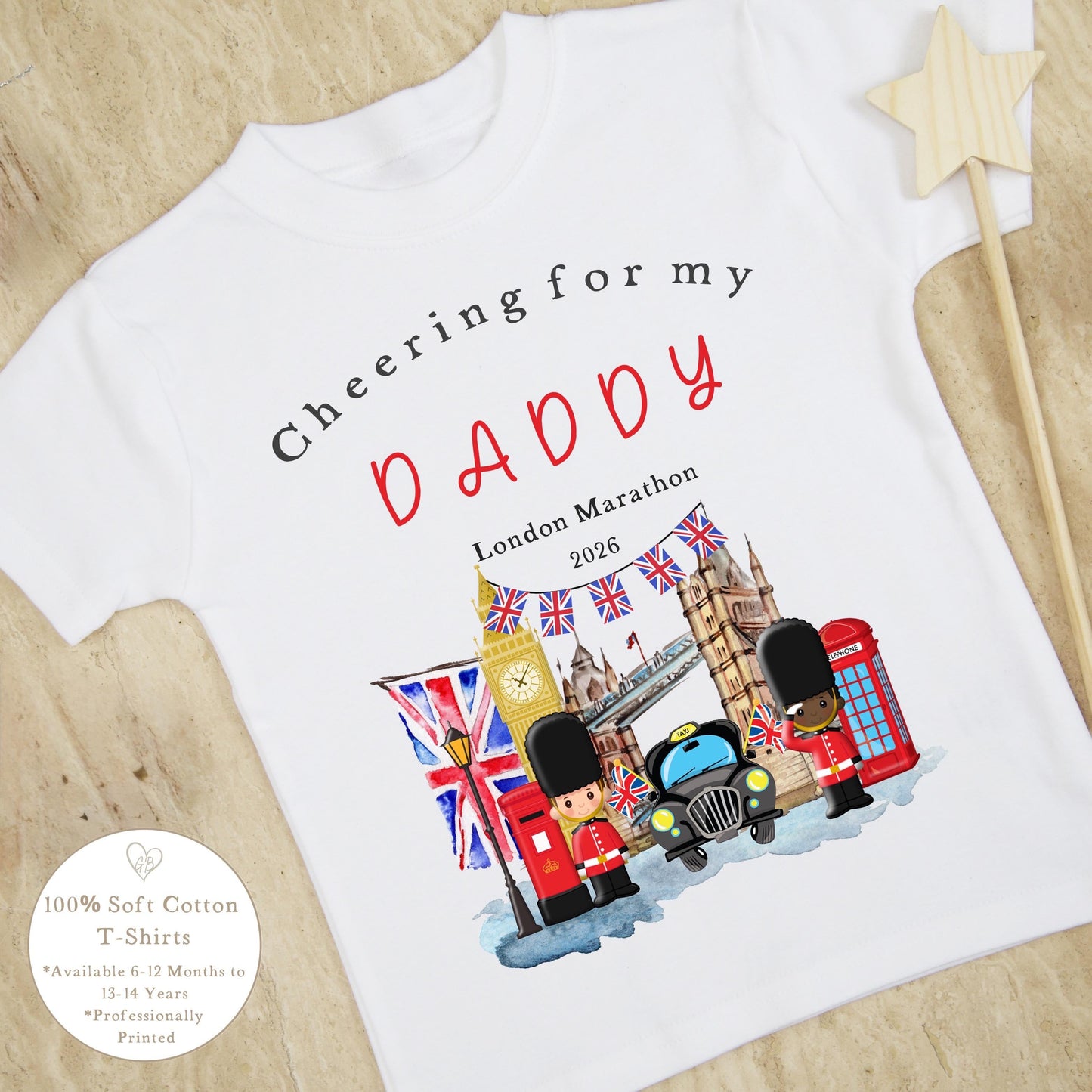 Personalised London Marathon Supporter T-Shirt – Custom Name Cheering Shirt for Family & Friends