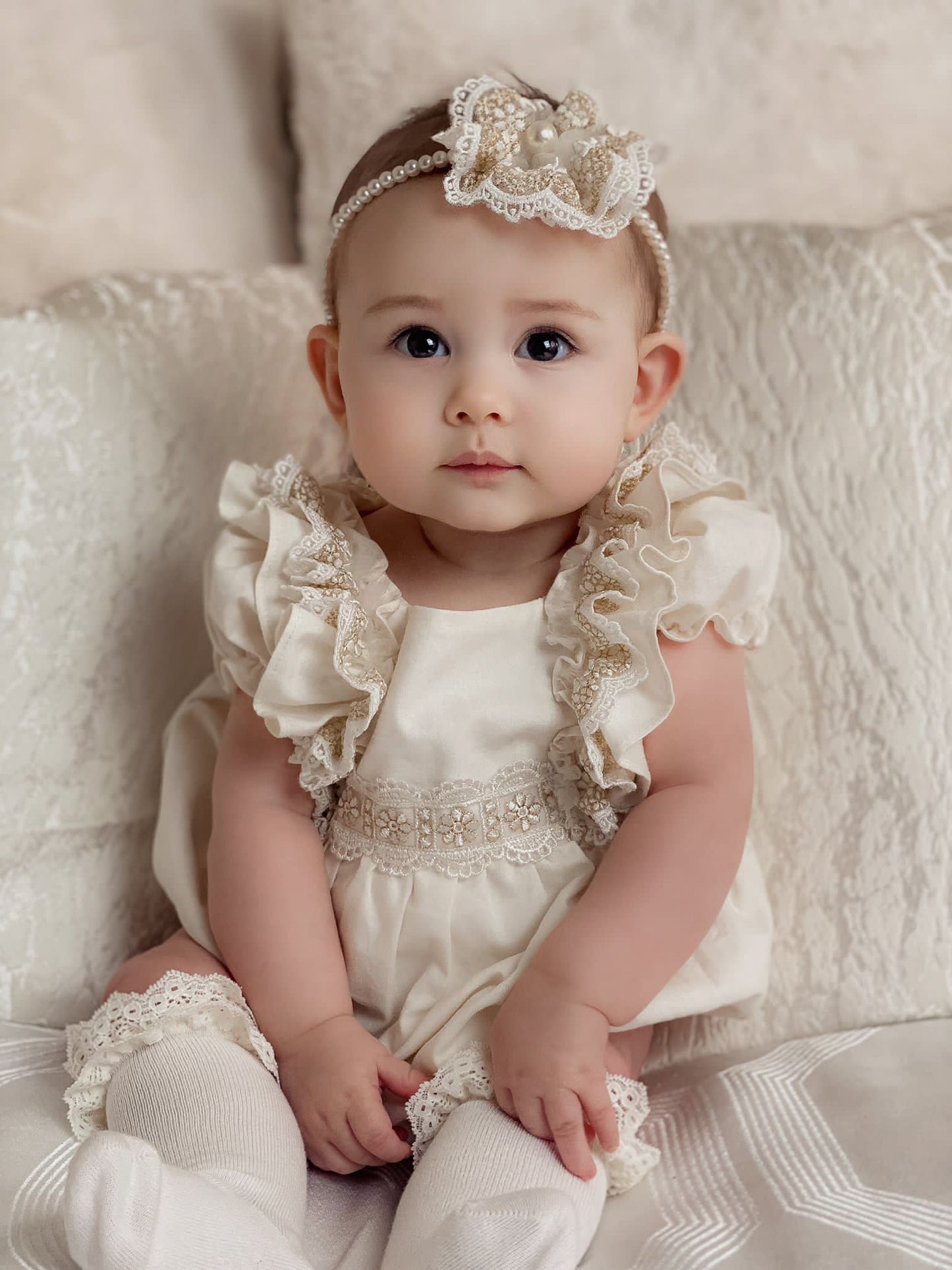 Rose & Albert Premium Collection Ivory Romper - Rose & Albert