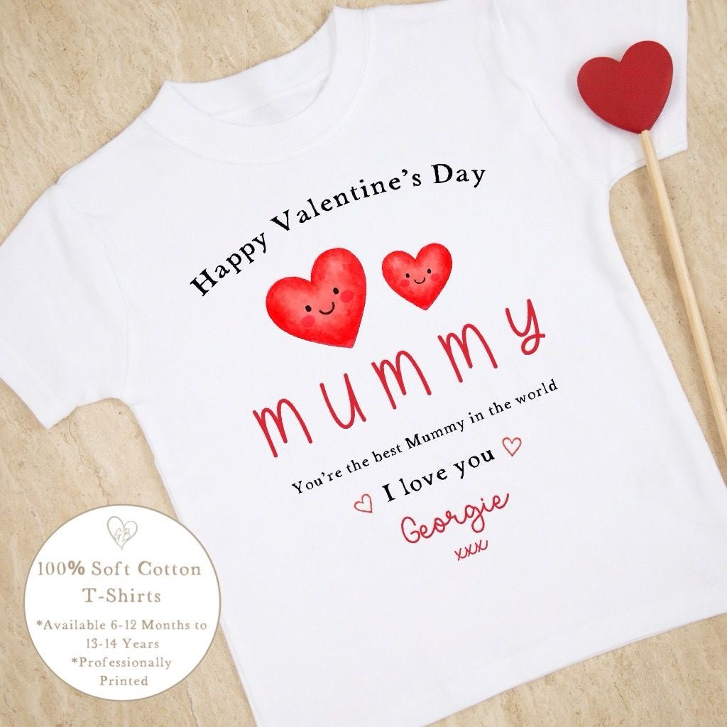 Personalised Valentine's T-Shirt - Mummy Heart Design