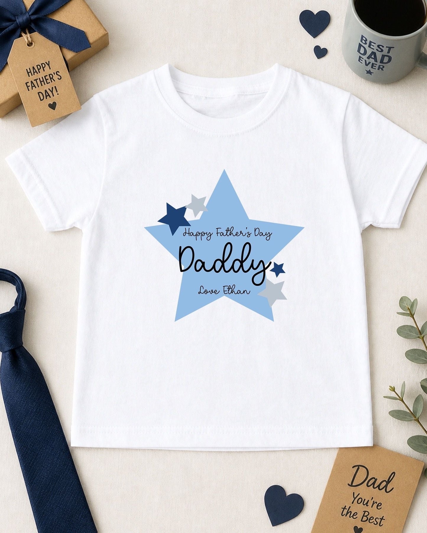 Father's Day T-Shirt - Blue Star Grandad Design