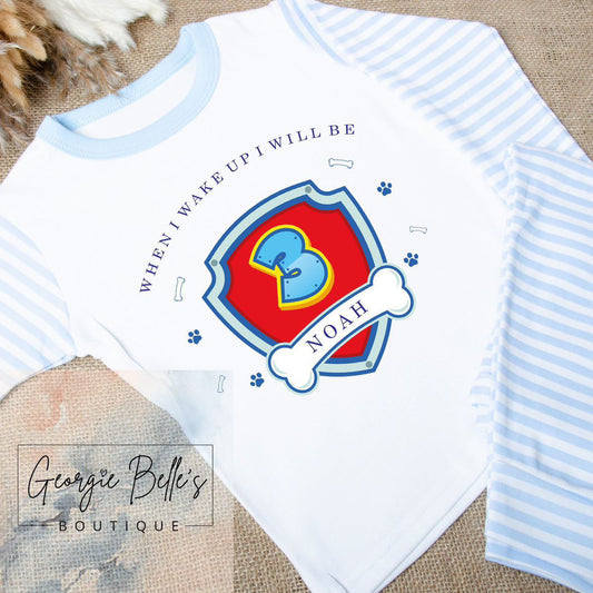 Personalised Birthday Pyjamas -  Dog Theme Design