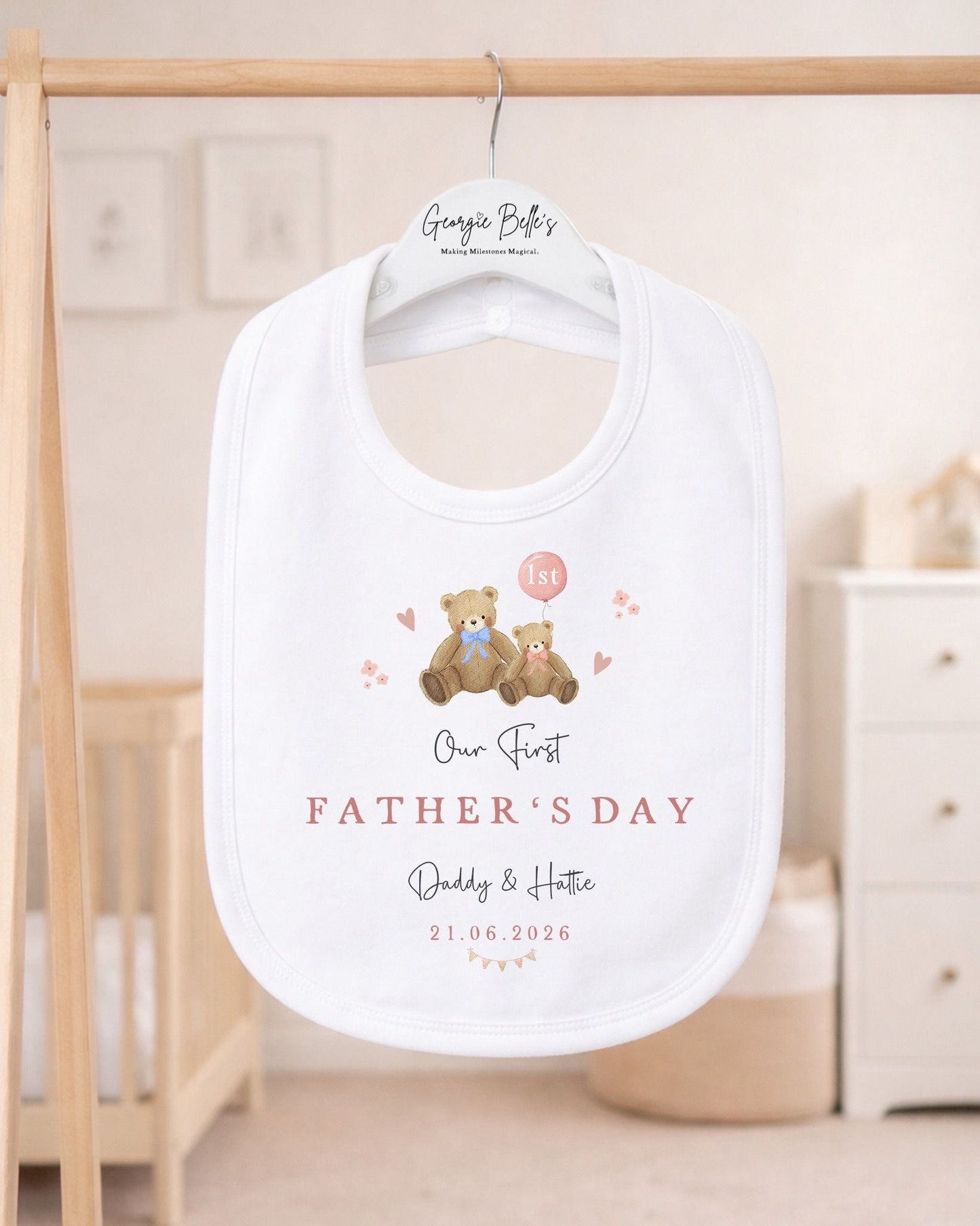 Personalised My First Father's Day Baby Vest / Babygrow - Daddy & Daughter Bear Design