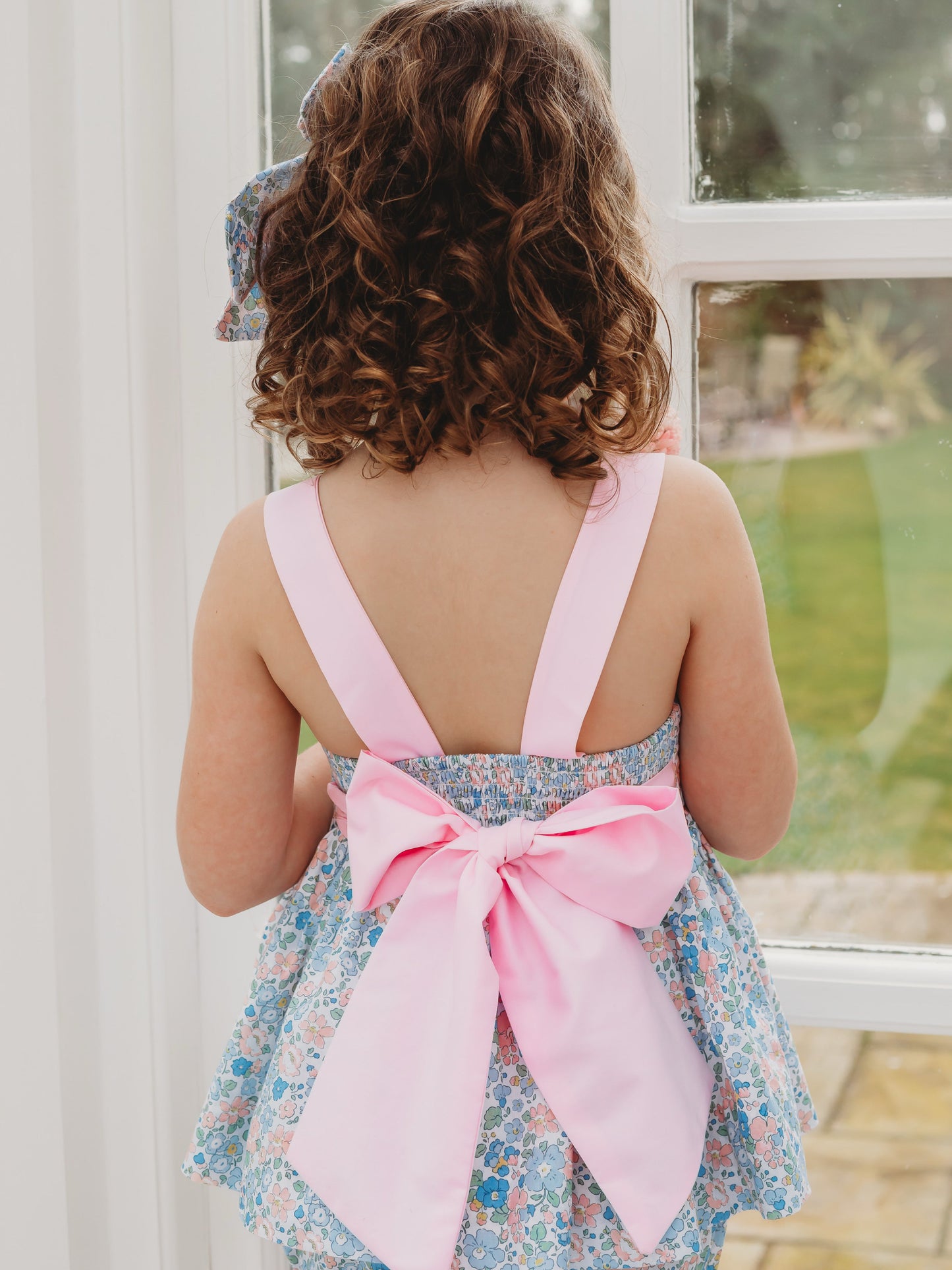 'Betsy' floral bow back bloomer set - Rose & Albert