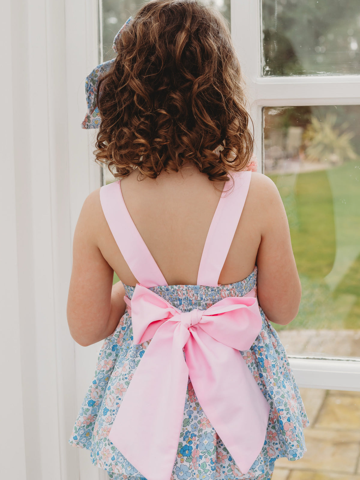 'Betsy' floral bow back bloomer set - Rose & Albert
