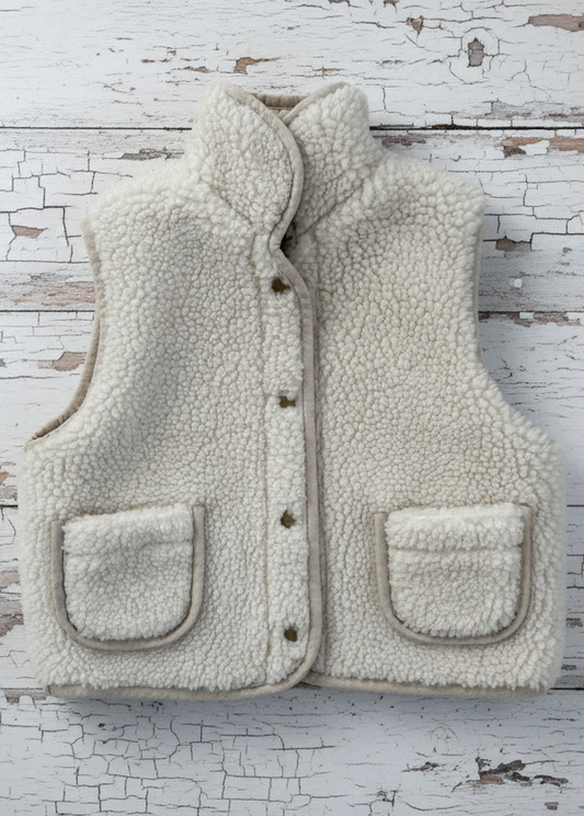 Reversible Teddy Body Warmer in Beige