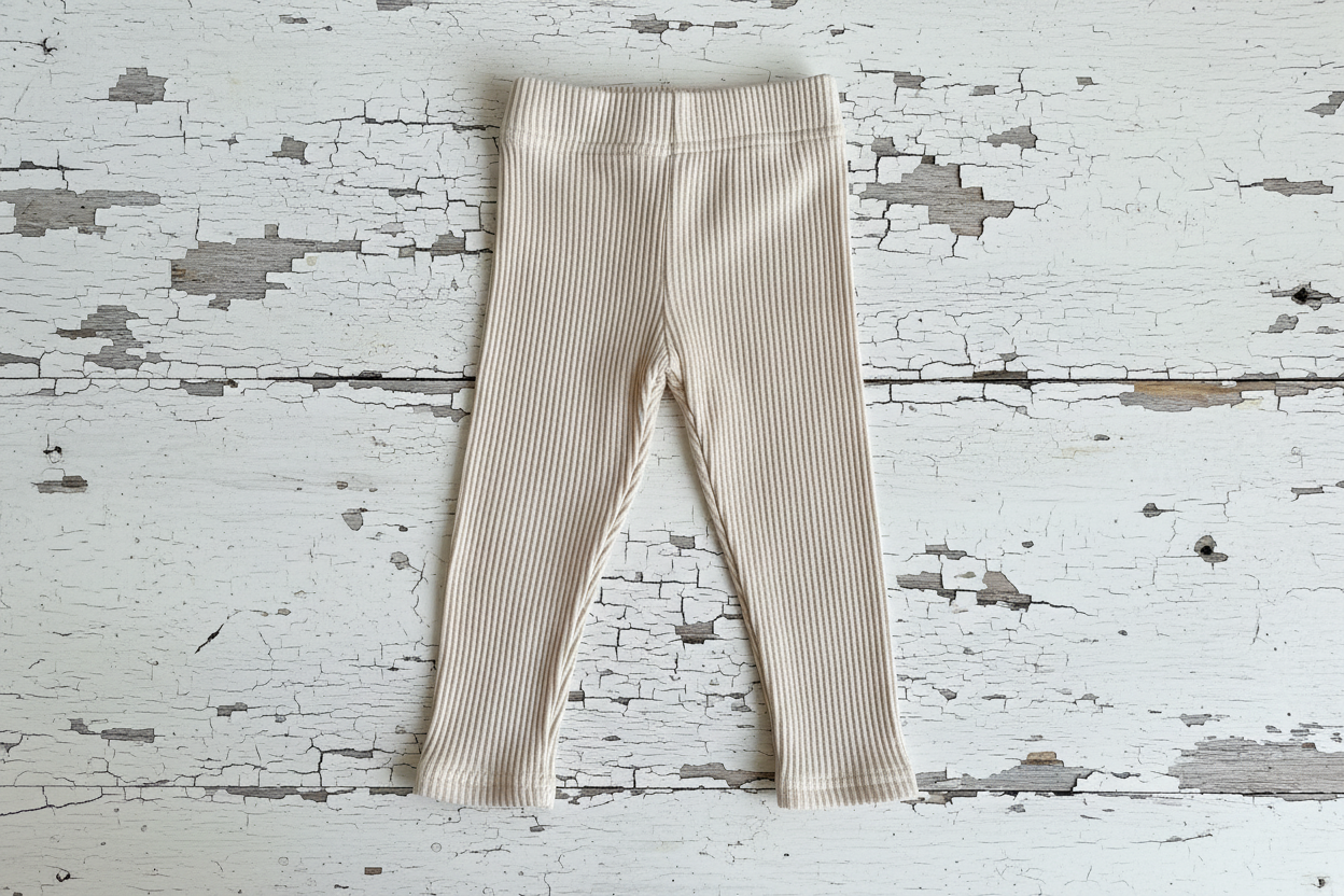 Ribbed Leggings in White