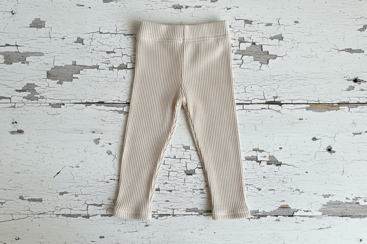 Ribbed Leggings in White