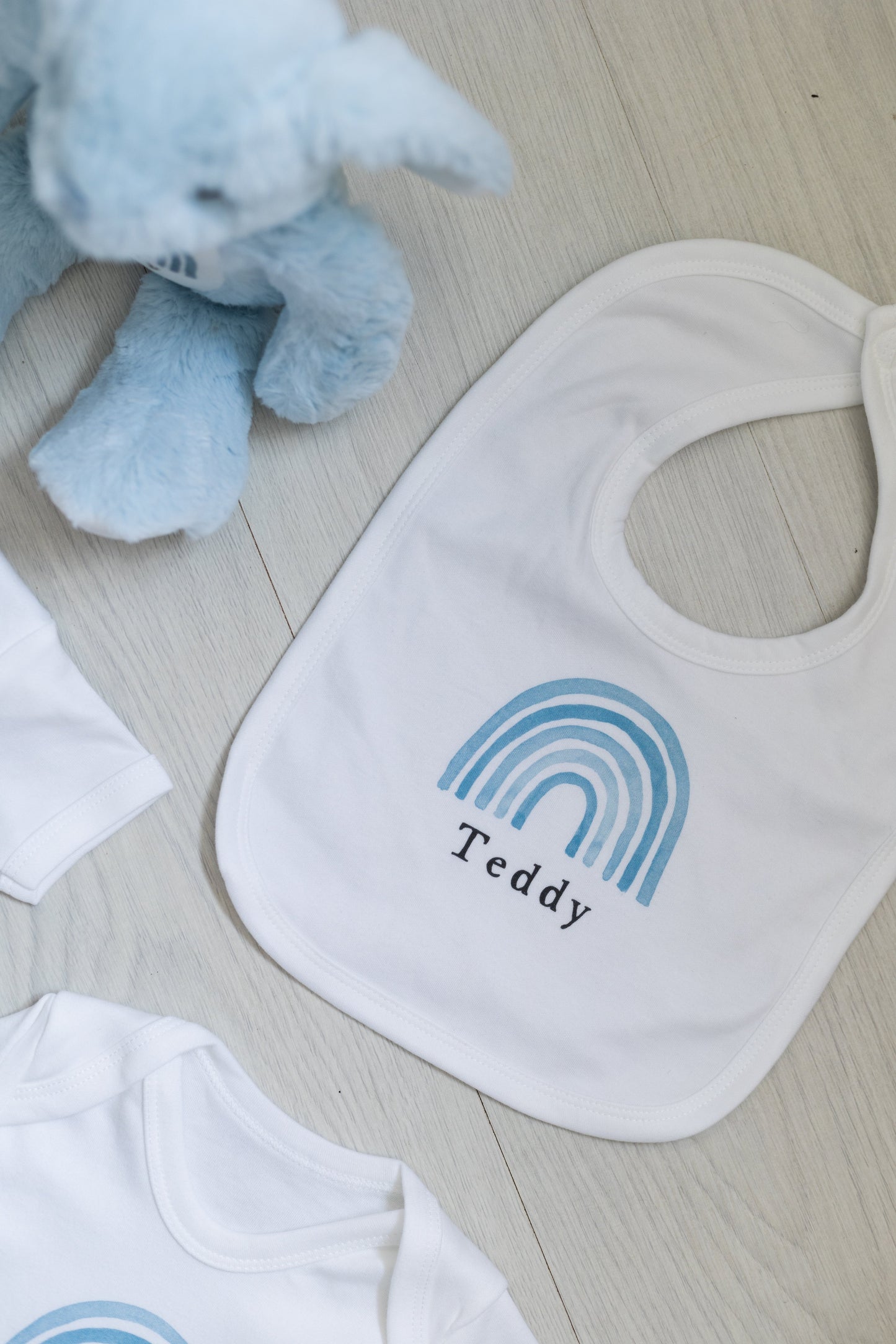 New Baby Gift Set - Blue Rainbow Design