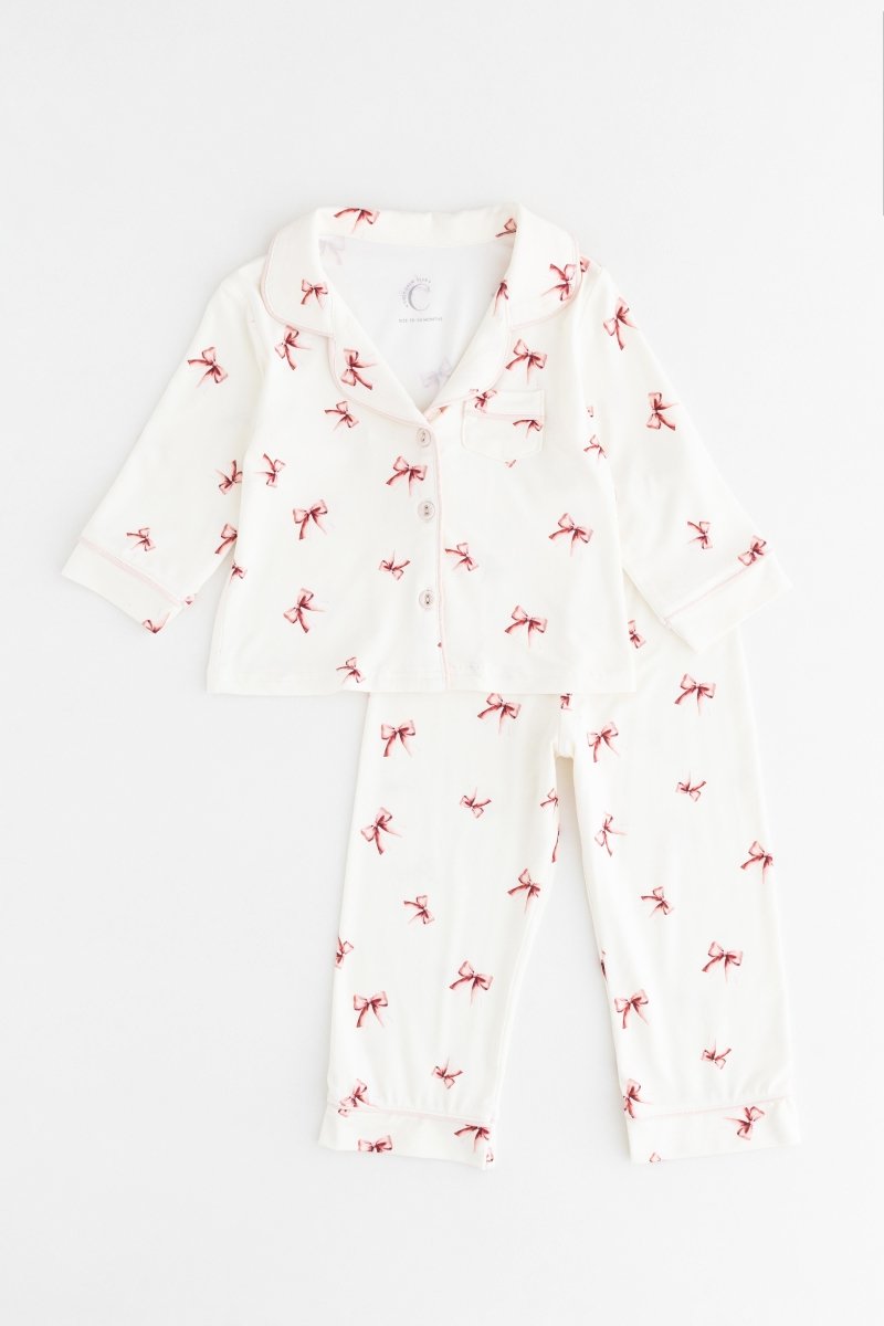 Mini COZY Rosy Ribbon Pyjamas Set - Cozy Crew Club