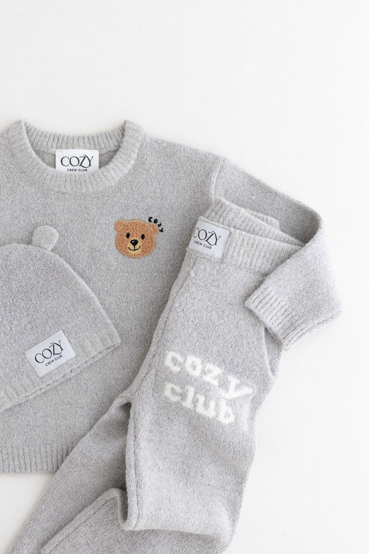 The Cozy Cub Knit Set Grey - Cozy Crew Club