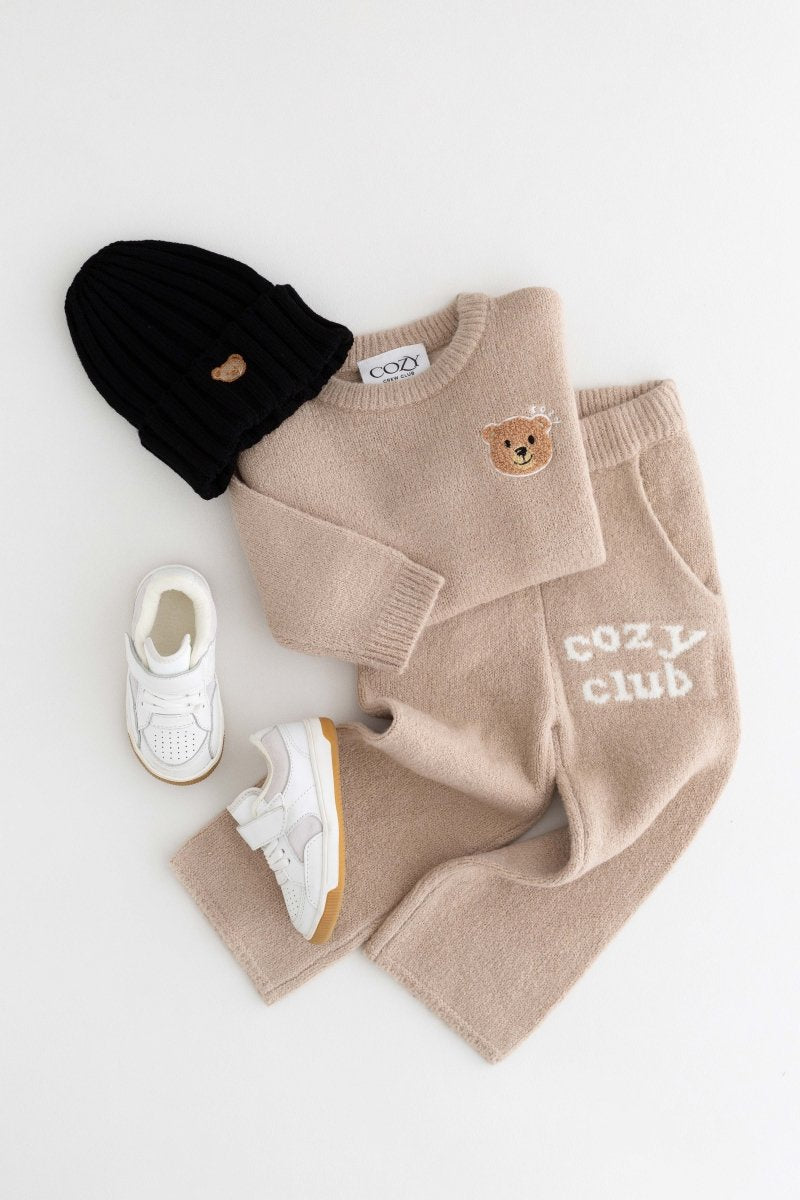 The Cozy Cub Knit Set Taupe Brown - Cozy Crew Club