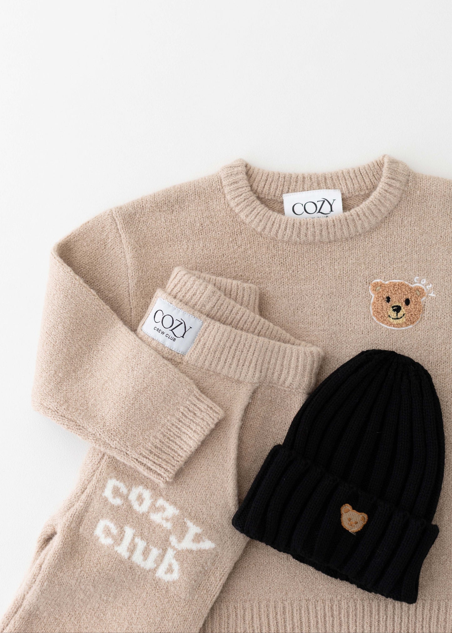 The Cozy Cub Knit Set in Brown