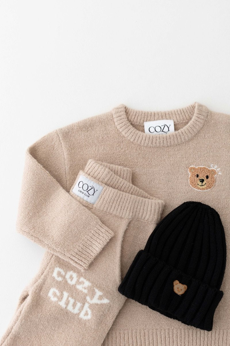 The Cozy Cub Knit Set Taupe Brown - Cozy Crew Club