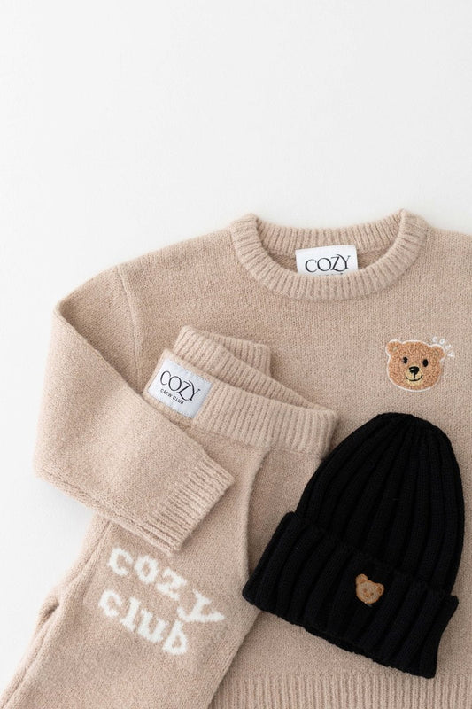The Cozy Cub Knit Set Taupe Brown - Cozy Crew Club