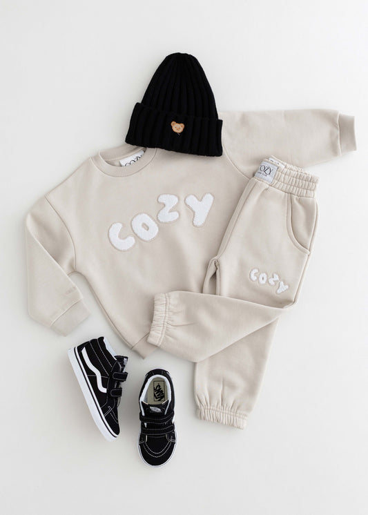 The Cozy Little Lounger Tracksuit in Beige