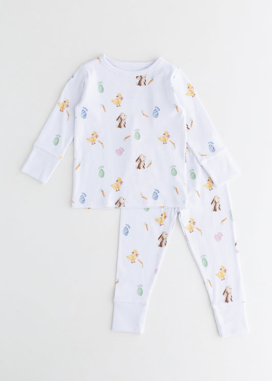The Cozy Hop Ribbed Cotton Two Piece Set Long Sleeve Pyjamas
