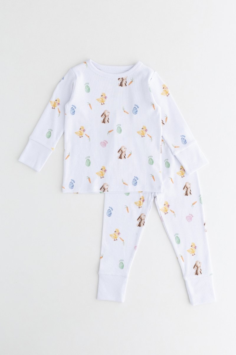 The COZY Hop Ribbed Cotton Two-Piece Set Long Sleeve Pyjamas - Cozy Crew Club