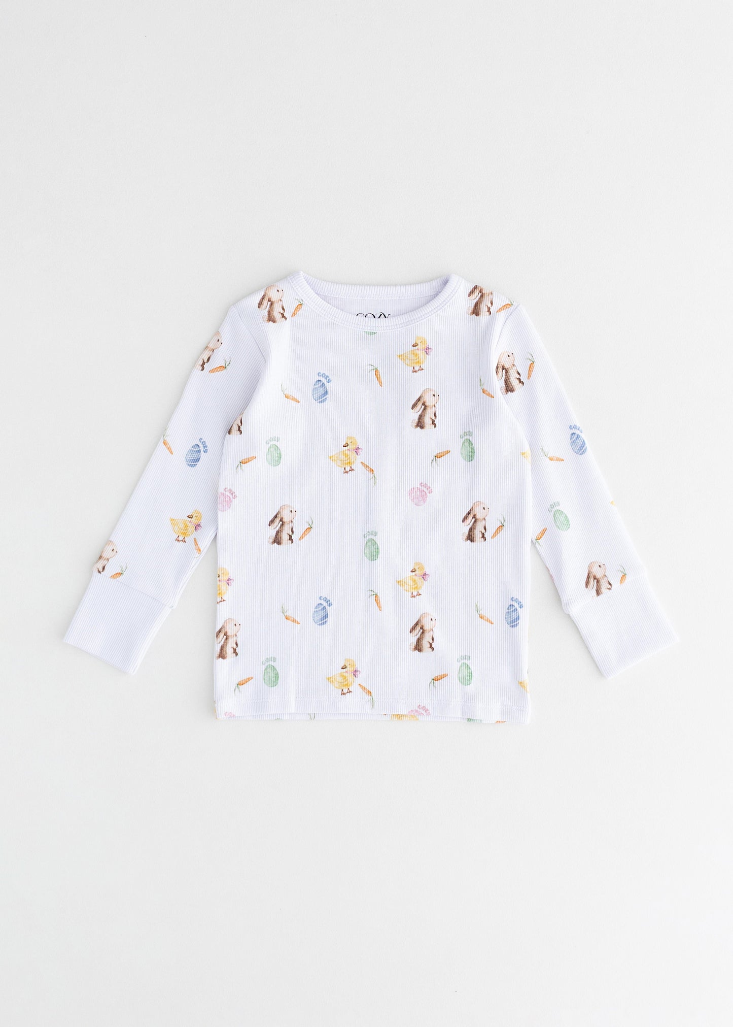 The Cozy Hop Ribbed Cotton Two Piece Set Long Sleeve Pyjamas