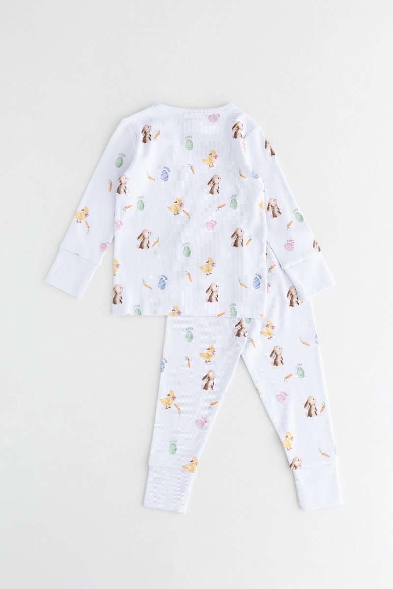 The COZY Hop Ribbed Cotton Two-Piece Set Long Sleeve Pyjamas - Cozy Crew Club