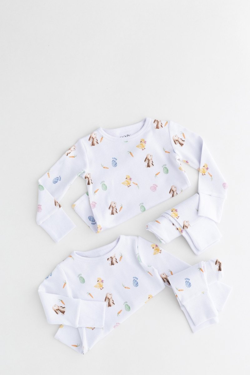 The COZY Hop Ribbed Cotton Two-Piece Set Long Sleeve Pyjamas - Cozy Crew Club