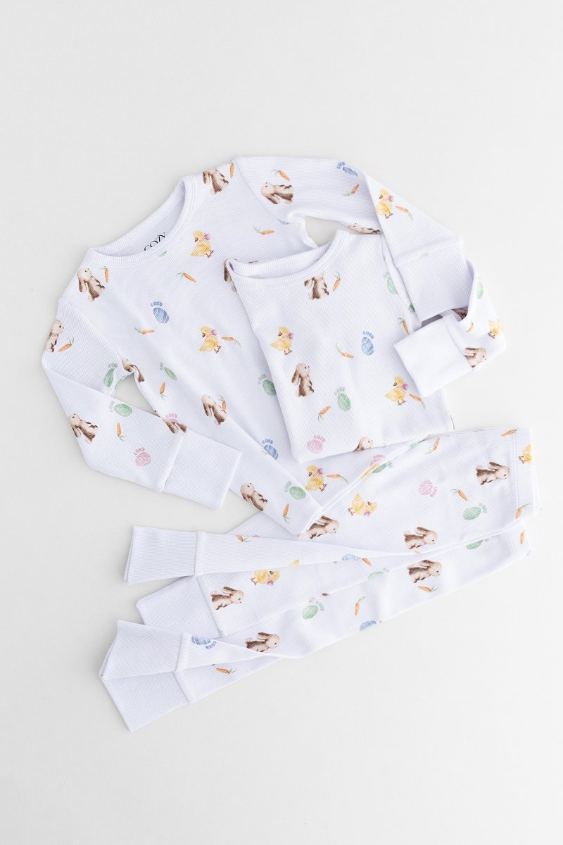 The COZY Hop Ribbed Cotton Two-Piece Set Long Sleeve Pyjamas - Cozy Crew Club