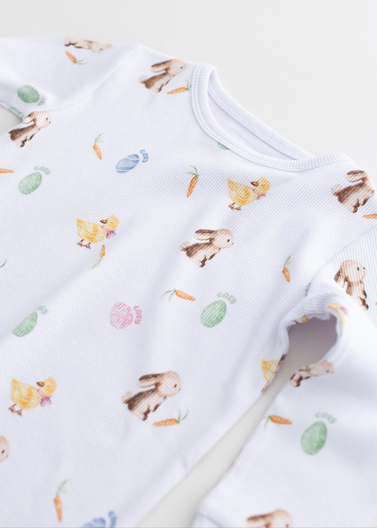 The Cozy Hop Ribbed Cotton Two Piece Set Long Sleeve Pyjamas