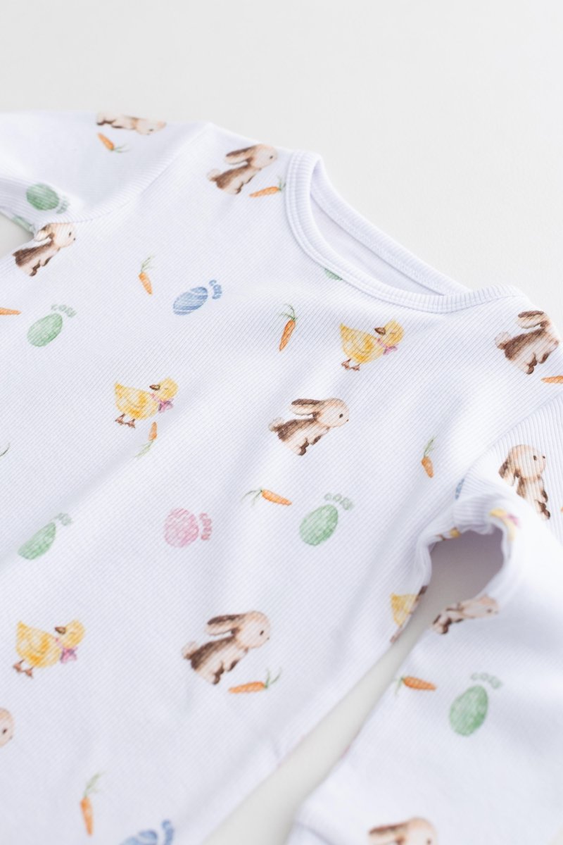 The COZY Hop Ribbed Cotton Two-Piece Set Long Sleeve Pyjamas - Cozy Crew Club