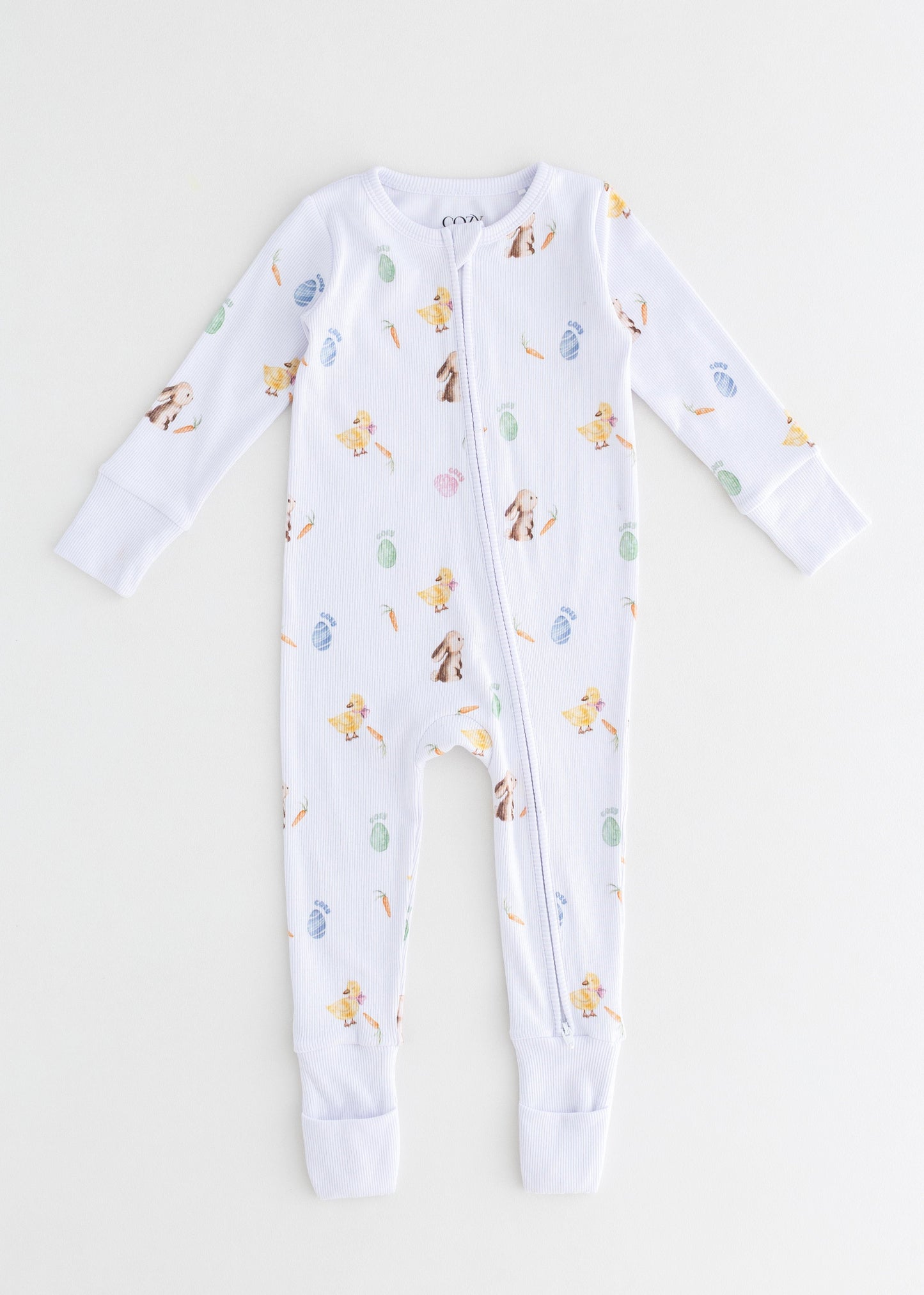 The Cozy Hop Sleepsuit Ribbed Cotton Zip One Piece