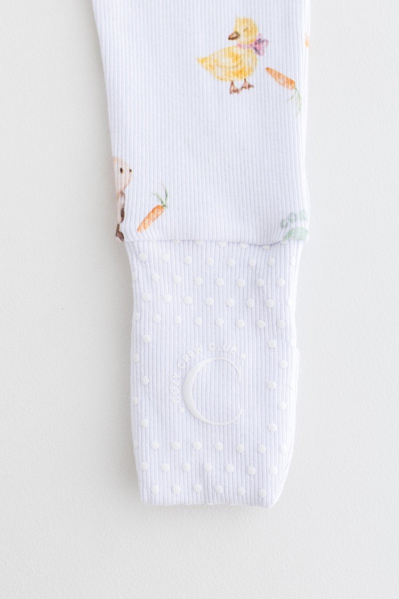 The COZY Hop Sleepsuit Ribbed Cotton Zip One Piece - Cozy Crew Club