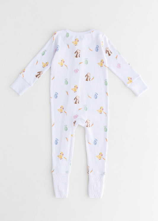 The Cozy Hop Sleepsuit Ribbed Cotton Zip One Piece