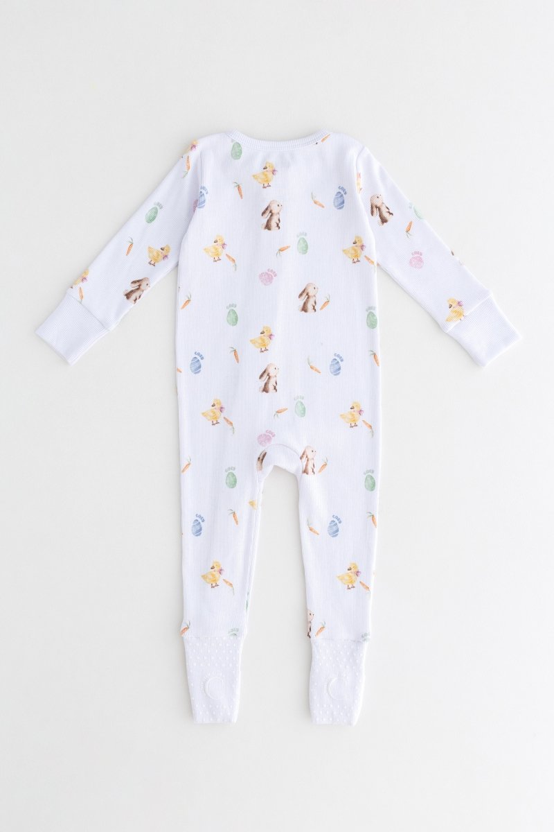 The COZY Hop Sleepsuit Ribbed Cotton Zip One Piece - Cozy Crew Club