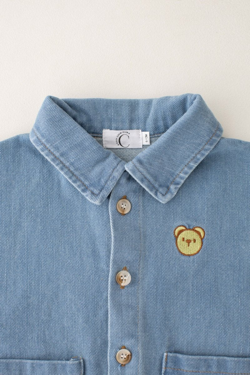 Bear Denim Piece Light or Dark Denim - Cozy Crew Club