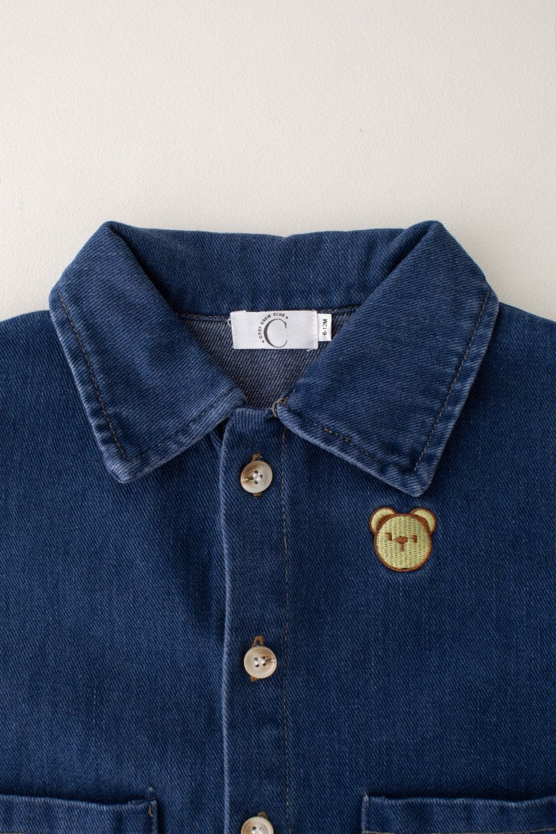 Bear Denim Piece Light or Dark Denim - Cozy Crew Club