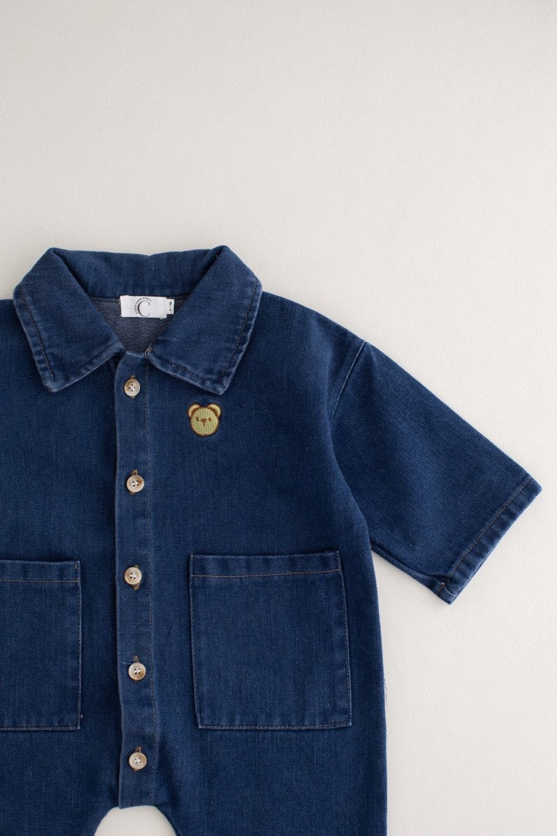 Bear Denim Piece Light or Dark Denim - Cozy Crew Club