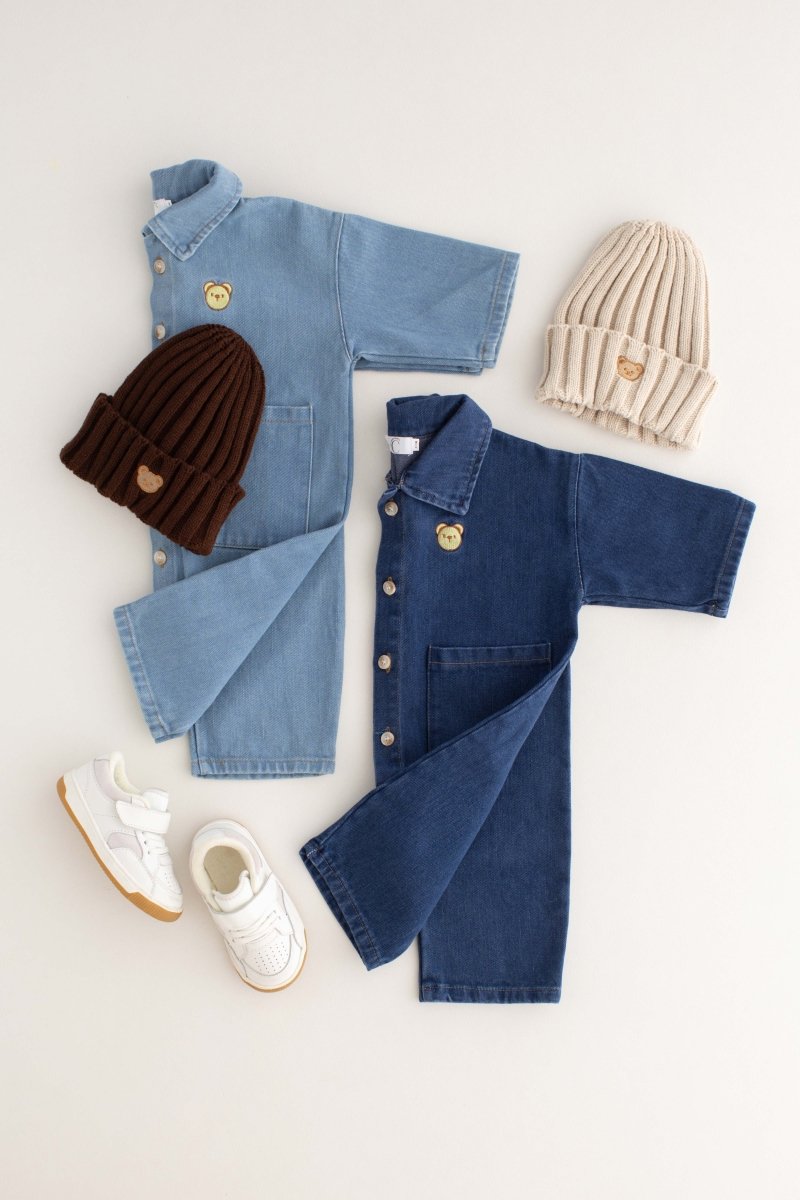 Bear Denim Piece Light or Dark Denim - Cozy Crew Club