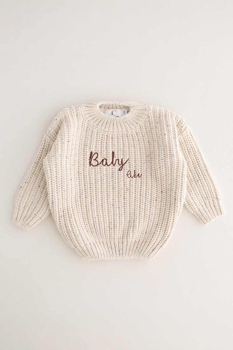 COZY Rainbow Speckle Chunky Sweater | Natural - Cozy Crew Club