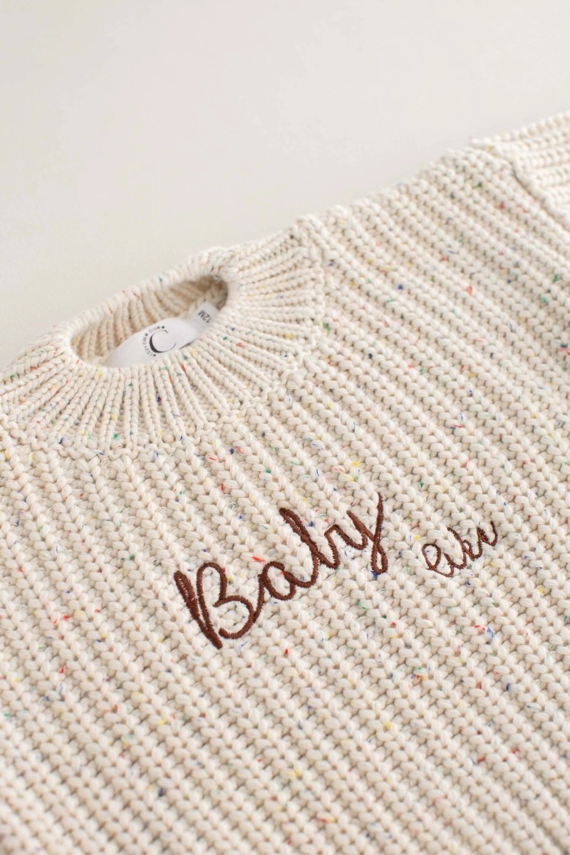 COZY Rainbow Speckle Chunky Sweater | Natural - Cozy Crew Club