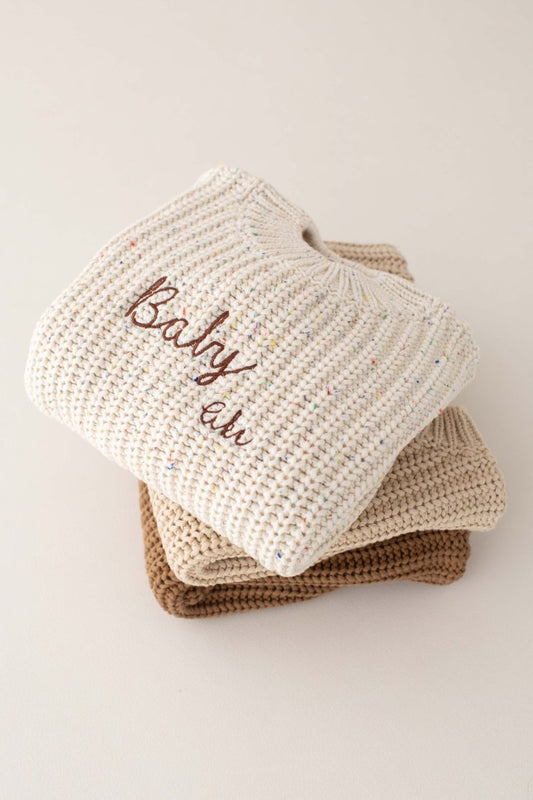 COZY Rainbow Speckle Chunky Sweater | Natural - Cozy Crew Club
