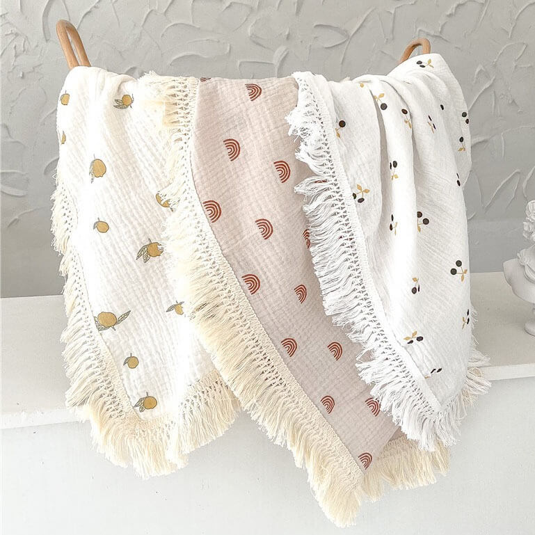 The Tassel Blanket Swaddle Multiple Prints