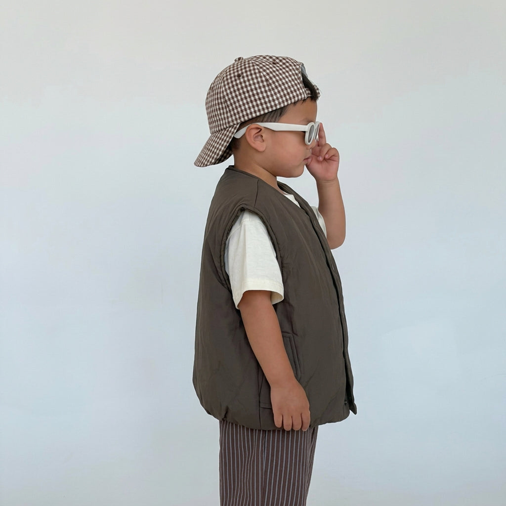 Chocolate Gingham Cap